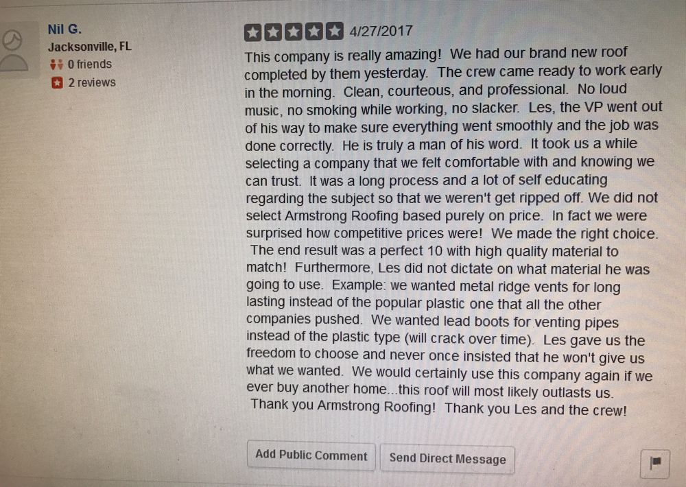 Slide of Armstrong Roofing