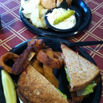 The Apple House - Jumbo BBQ sandwich with cole slaw and BLT with onion rings - American Near Me - Linden, Virginia The Apple House - Jumbo BBQ sandwich with cole slaw and BLT with onion rings - American Near Me - Linden, Virginia