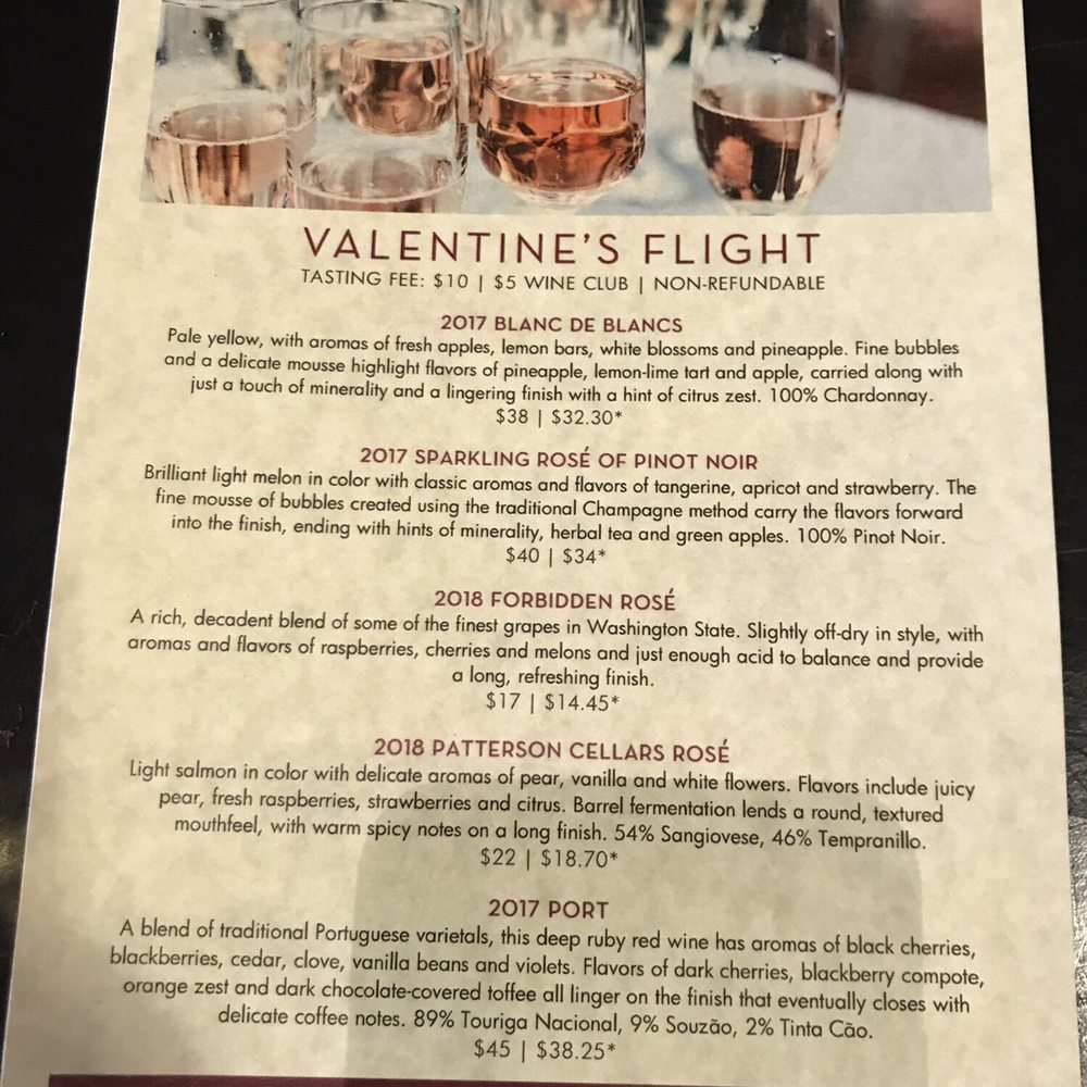 Patterson Cellars - Wine menu - Wineries Near Me - Seattle, Washington Patterson Cellars - Wine menu - Wineries Near Me - Seattle, Washington