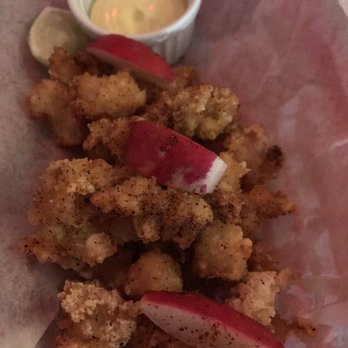 Olmsted - Popcorn monkfish.   Ok.  Not bad.  But not as exciting as the rest of our amazing meal. - New American Near Me - Brooklyn, New York