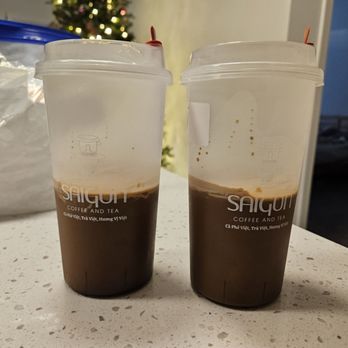 Saigon Coffee & Tea - Attached are pictures of the cup without ice and how much they gave me, the cup with a large amount of ice, and the final volume with ice. - Coffee & Tea Near Me - Chandler, Arizona Saigon Coffee & Tea - Attached are pictures of the cup without ice and how much they gave me, the cup with a large amount of ice, and the final volume with ice. - Coffee & Tea Near Me - Chandler, Arizona