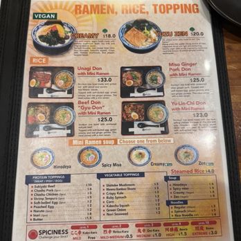 HINODEYA Ramen & Bar Chestnut - Menu - Ramen Near Me - San Francisco, California