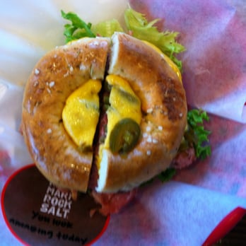 Rosemary Rocksalt - Jalapeño cheddar on rosemary rock salt bagel - Bagels Near Me - North Vancouver, British Columbia