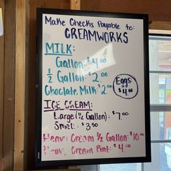 Creamworks Creamery - Prices of items as of August 2025