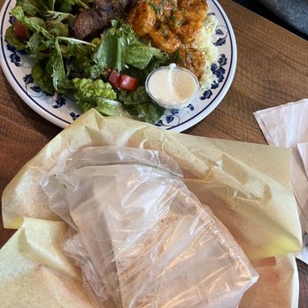 Wally's Cafe - 22. Combo Plate (shrimp + beef kebab) - Mediterranean Near Me - Rocklin, California Wally's Cafe - 22. Combo Plate (shrimp + beef kebab) - Mediterranean Near Me - Rocklin, California