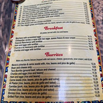 Maria's Mexican Restaurant - Menu - Mexican Near Me - Lawndale, California