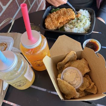 Tea Dojo - Sinigang fried chicken skins and katsu bento rice plate - Bubble Tea Near Me - Vacaville, California Tea Dojo - Sinigang fried chicken skins and katsu bento rice plate - Bubble Tea Near Me - Vacaville, California
