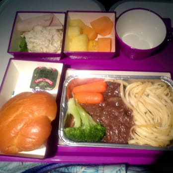 China Southern Airlines - Beef with noodles & veggie, roll & butter, chicken salad with a slice of turkey or chicken and fruit. - Airlines Near Me - Pasay, NCR