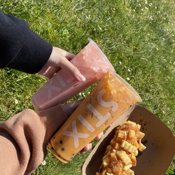 STIX - Thai Milk Tea Strawberry Milk Tea Potatocheese Corndog - Hot Dogs Near Me - San Francisco, California STIX - Thai Milk Tea Strawberry Milk Tea Potatocheese Corndog - Hot Dogs Near Me - San Francisco, California