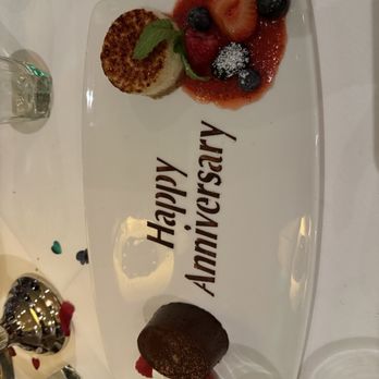 The Capital Grille - Anniversary dessert - Steakhouses Near Me - San Antonio, Texas