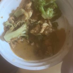 Watery , tasteless Rama Peanut with chicken.