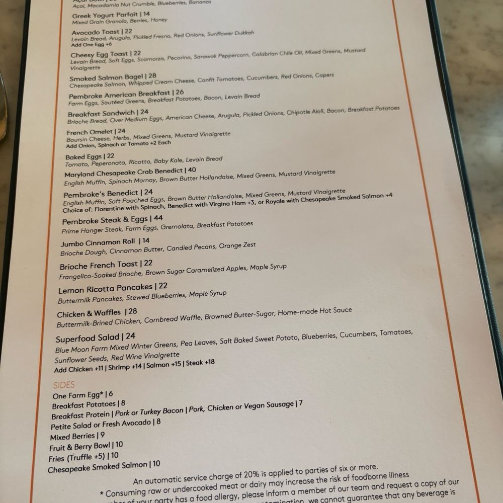 Menu for brunch Menu for brunch