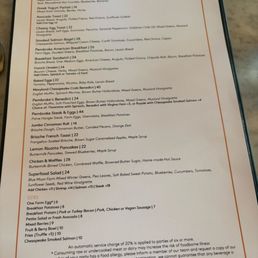 Menu for brunch Menu for brunch