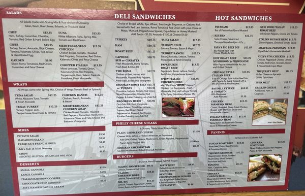 Menu photo 8 Papa Duke's Deli & Grill Poway, CA