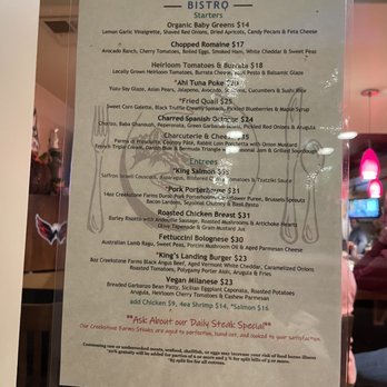 King's Landing Bistro - Menu - Bars Near Me - Springdale, Utah