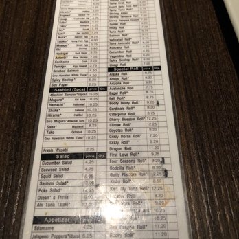 Sushiholic Arcadia - Great easy menu - Sushi Bars Near Me - Phoenix, Arizona