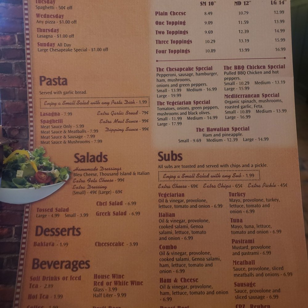 Chesapeake Pizza - Menu - Pizza Near Me - Chesapeake, Virginia