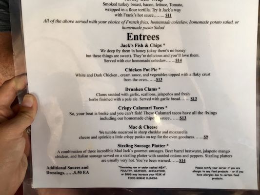 Menu photo 8 Jacks Place Boulder City, NV