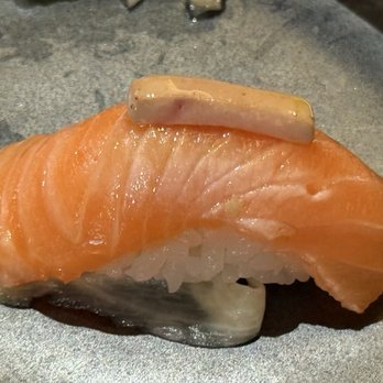 Kiyoshi Omakase - Duck liver with salmon - Sushi Bars Near Me - Overland Park, Kansas Kiyoshi Omakase - Duck liver with salmon - Sushi Bars Near Me - Overland Park, Kansas