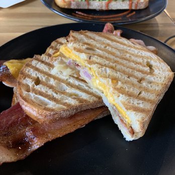 BLOC Coffee Company - Loaded grilled cheese side view - Coffee & Tea Near Me - Cincinnati, Ohio BLOC Coffee Company - Loaded grilled cheese side view - Coffee & Tea Near Me - Cincinnati, Ohio