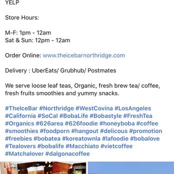 The Ice Bar - Check in offer for ya'll - Bubble Tea Near Me - Northridge, California The Ice Bar - Check in offer for ya'll - Bubble Tea Near Me - Northridge, California