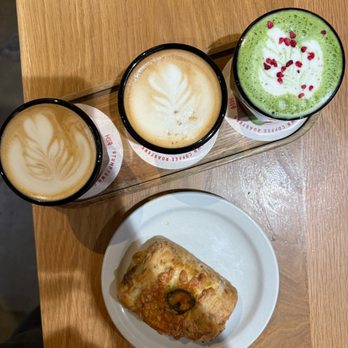 Stumptown Coffee Roasters - Holiday flight with sausage roll - Coffee & Tea Near Me - Portland, Oregon