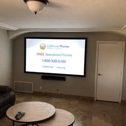 120" Screen with Sonos Playbar and Sony Projector