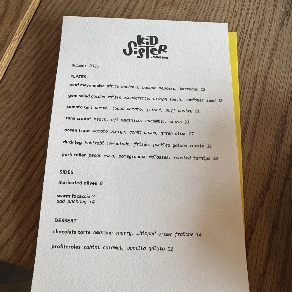 Kid Sister A Wine Bar - Food menu - Wine Bars Near Me - Phoenix, Arizona Kid Sister A Wine Bar - Food menu - Wine Bars Near Me - Phoenix, Arizona