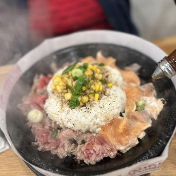 Pepper Lunch - Irvine Spectrum - Salmon & Beef Pepper Rice Combo - Japanese Near Me - Irvine, California