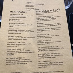 Lunch menu
