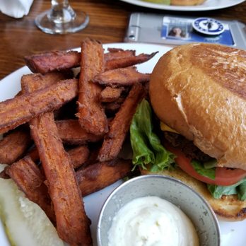 Rocktown Kitchen - Burger and sweet potato fries. Very good! - Salad Near Me - Harrisonburg, Virginia Rocktown Kitchen - Burger and sweet potato fries. Very good! - Salad Near Me - Harrisonburg, Virginia