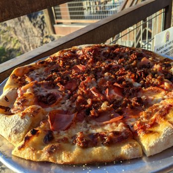 River Rock Roasting Co - Carnivore pizza (5 out of 5!!) - Coffee & Tea Near Me - La Verkin, Utah
