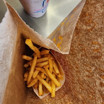 McDonald's - a burrito with fries and a drink - Burgers Near Me - Gilman, Illinois