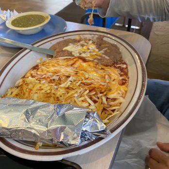Garcia’s Cafe - Huevos Rancheros my husband really liked his. He said the red sauce was different from anything he ever had before but was good. - New Mexican Cuisine Near Me - Ruidoso, New Mexico