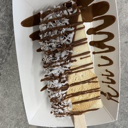 Tres leches half milk chocolate dipped with coconut Tres leches half milk chocolate dipped with coconut