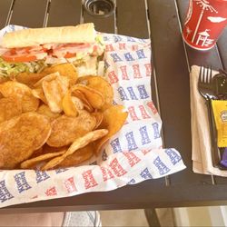 The French Corner - Shrimp Po' Boy with Saratoga chips (delish!)