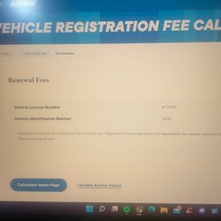 ALL STAR MOTORS - Estimate of registration fee with license plate number