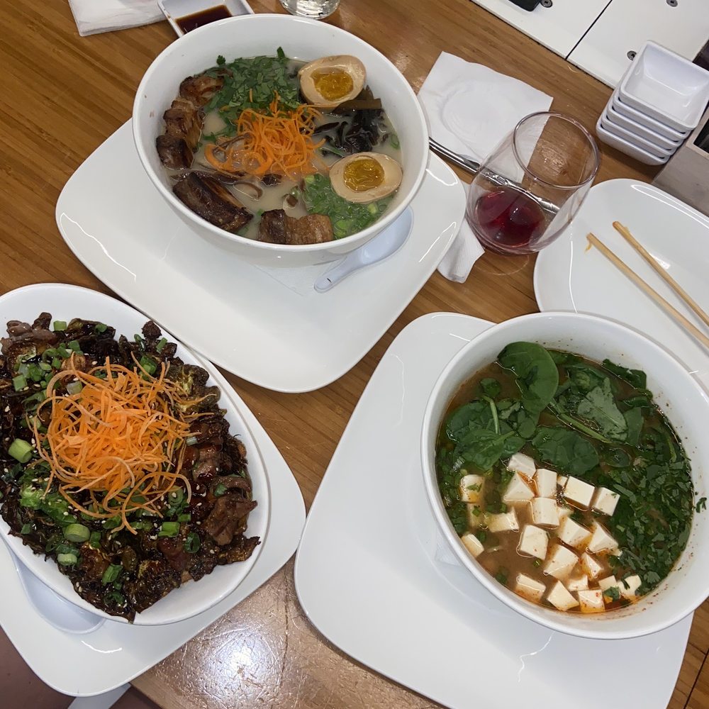 Bamboo on 2nd - Top - Tonkatsu with pork Bottom left - PBR Bottom right - spicy miso with tofu - Sushi Bars Near Me - Birmingham, Alabama Bamboo on 2nd - Top - Tonkatsu with pork Bottom left - PBR Bottom right - spicy miso with tofu - Sushi Bars Near Me - Birmingham, Alabama