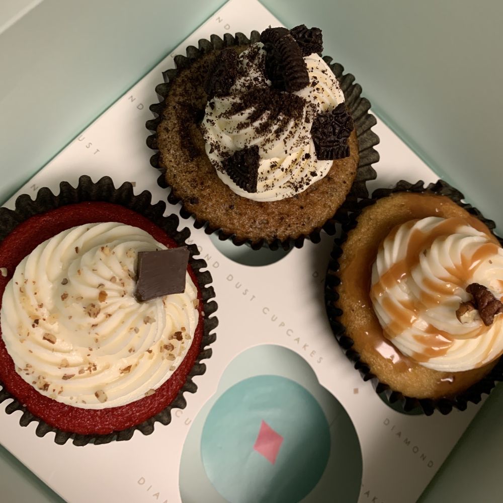 Diamond Dust - Cookies & Cream, Salted Caramel & Res Velvet with Pecans - Cupcakes Near Me - Decatur, Georgia