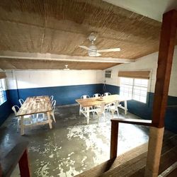 Back dining area with tables for 6-8.