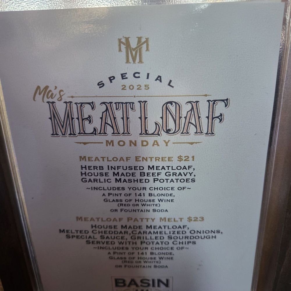 Basin 141 - Meatloaf Monday? - Gastropubs Near Me - Monrovia, California