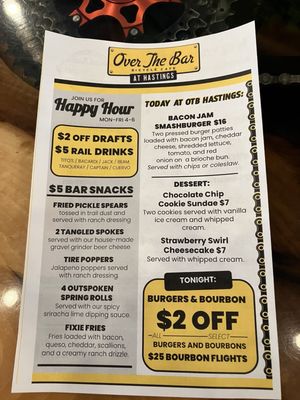Menu photo 4 OTB Bicycle Cafe at Hastings Bridgeville, PA
