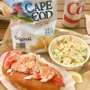 Lobster West - Lobster roll, chips, Cole slaw. - Seafood Near Me - Coronado, California Lobster West - Lobster roll, chips, Cole slaw. - Seafood Near Me - Coronado, California