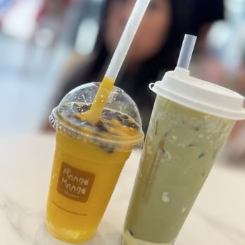 Mango Mango Dessert - Mango smoothie with boba and green tea matcha brûlée with boba - Juice Bars & Smoothies Near Me - Honolulu, Hawaii