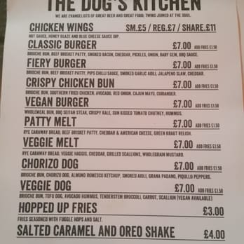 BrewDog Birmingham - Food menu. I had the chicken wings! - Bars Near Me - Birmingham, XWM
