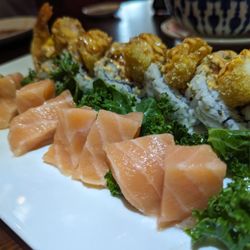 Red Bowl Sushi & Asian Bistro - Sake (8piece sashimi) and Dragon Tail