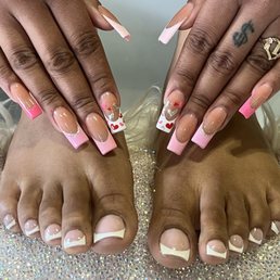 full set french tip on nails and toes full set french tip on nails and toes
