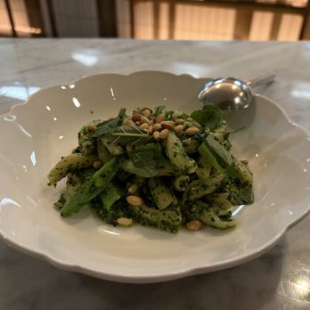 Lapaba - Garganelli with perilla infused pesto - Italian Near Me - Los Angeles, California Lapaba - Garganelli with perilla infused pesto - Italian Near Me - Los Angeles, California