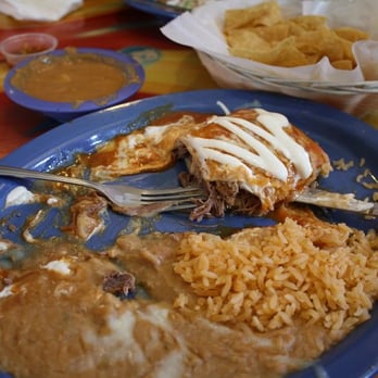Salsa & Beer - Shredded Beef Burrito with Rice and Beans - Mexican Near Me - Van Nuys, California