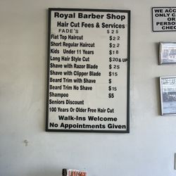 Royal Barber Shop - Menu